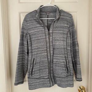 T by Talbots Athletic Gray Zip-Up Jacket
